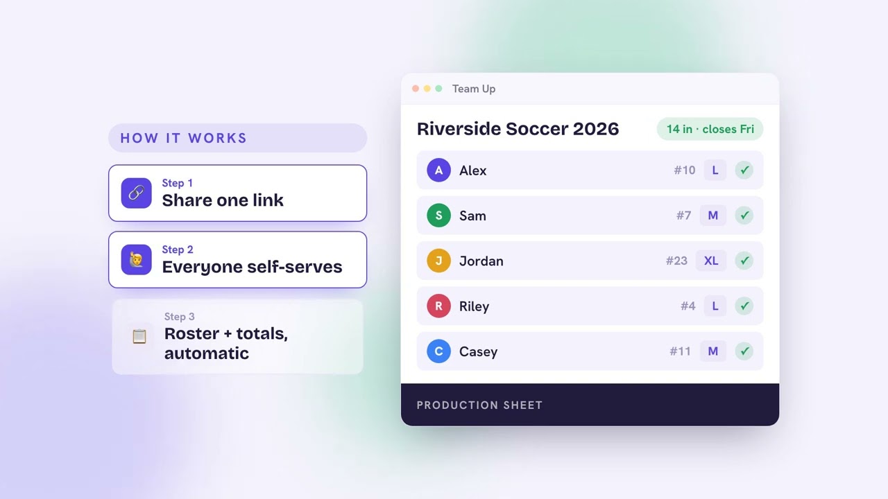 Team Up product demo